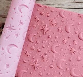 Moon ans Stars Texture Roller for Polymer Clay | Seamless & Realistic Impressions