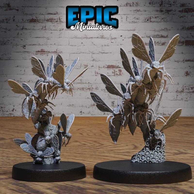 Wasp Swarm Set / Winged Insect / Flying Insectoid Beast / Forest Bee / Evil Hornet / Jungle Bug / Claw Hugger