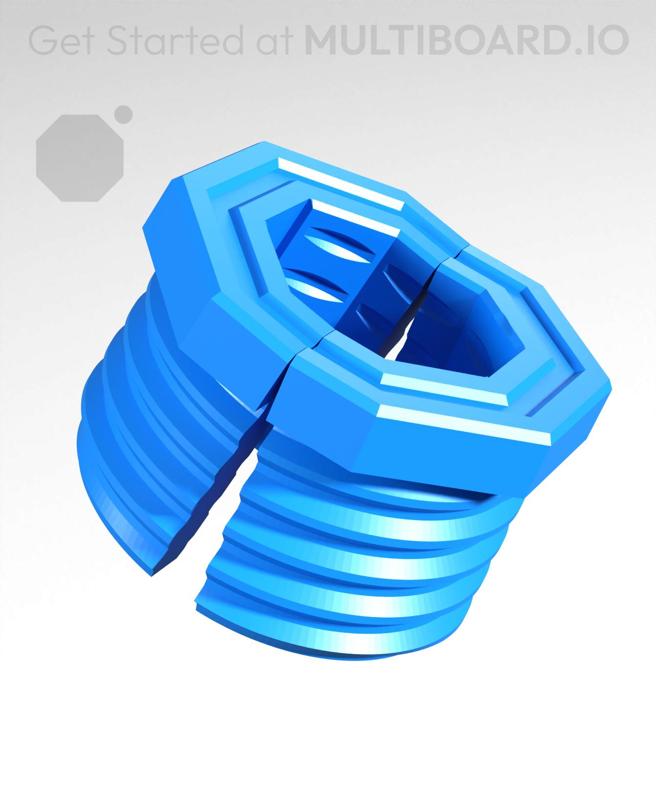13 mm Big Thread, Push-fit Flat Head, Folded-Bolt