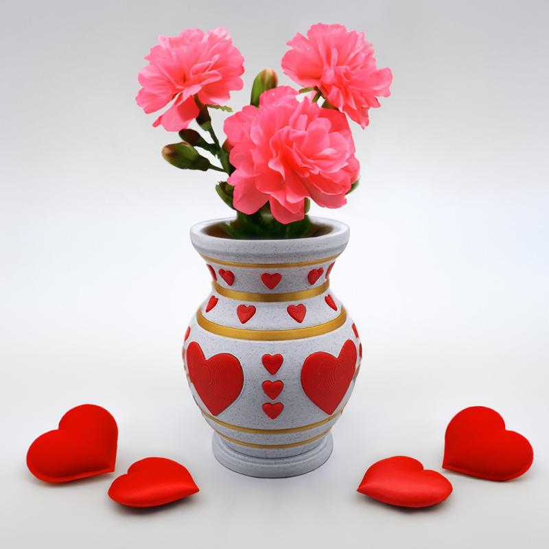 HEART VASE VALENTINES BLOOMING LOVE