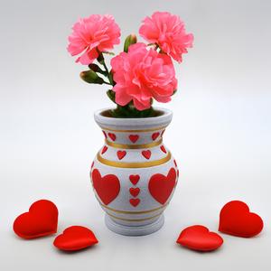 HEART VASE VALENTINES BLOOMING LOVE