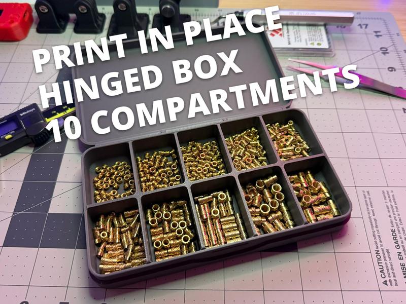 PRINT IN PLACE Large Hinged Box - 10 Compartments