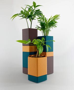 Planters Set With Drainer and Drip Tray - Modular Plant Flower Pots