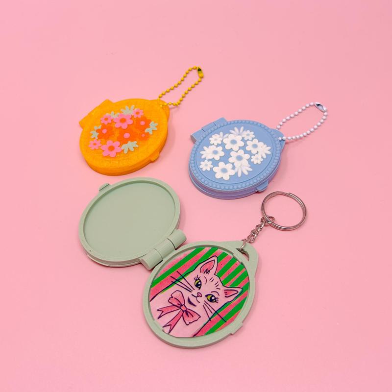 Floral Medallion Locket Keychain - Print in Place, No Supports, No AMS Required