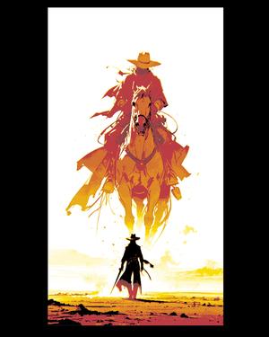 The rider in the sands - mirage of the hero cowboy - Hueforge art