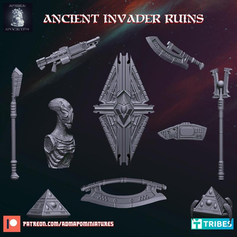 Ancient Invader Ruins Deco Props (Pre-supported)