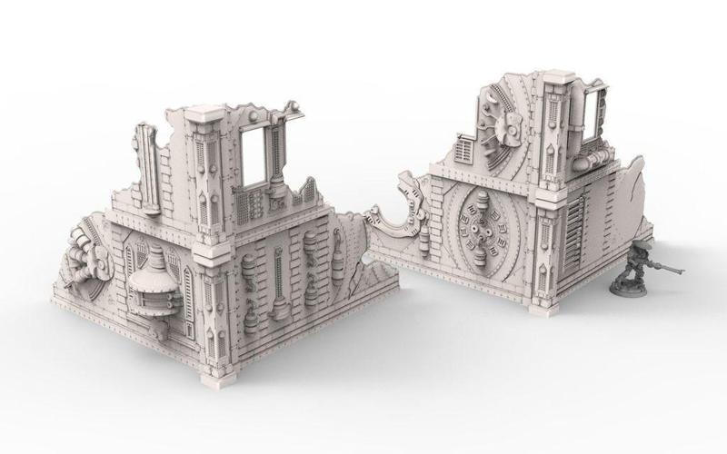 2 6x6x6" Industrial Building sample for wargame