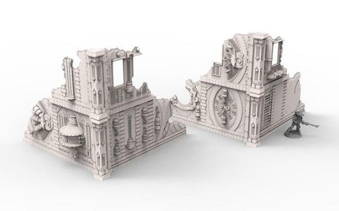 2 6x6x6" Industrial Building sample for wargame