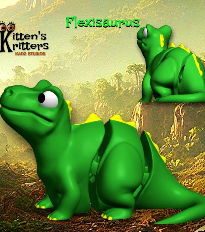 Flexi Dinosaur Toy - Print in Place - No Supports 
