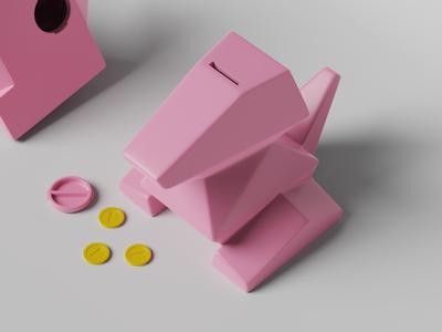 Low-poly Porygon - Piggy Bank
