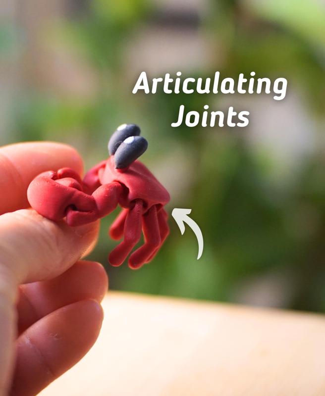 Crabby Crab  - Articulated Fidget crab - Ludo 3D Printed Flexy Fidget Toy