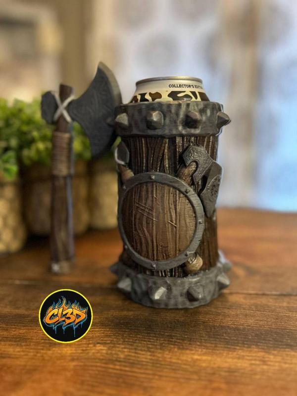 Tavern Stein Can Koozie - Viking Axe R2 - Tallboy and 12oz
