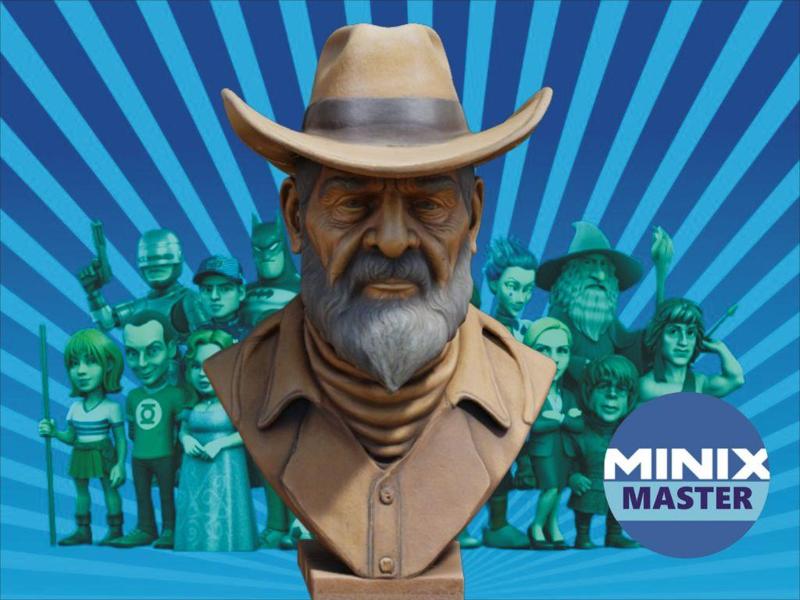 bust of old cowboy