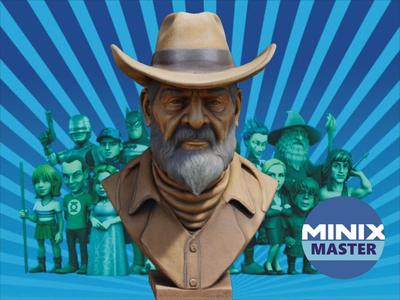 bust of old cowboy