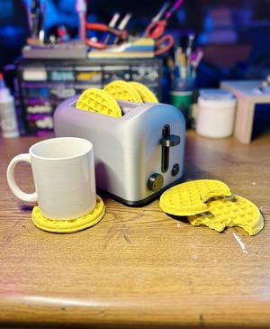 Coaster Waffles with Storage Toaster