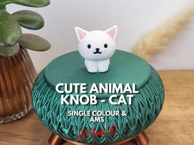 Stackable Box - Cute Animal Knob Cat