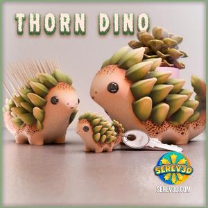 Thorn Dino - Flexi Keychain, Toothpick & Plant Holder, No Supports 3D Print STL/3MF