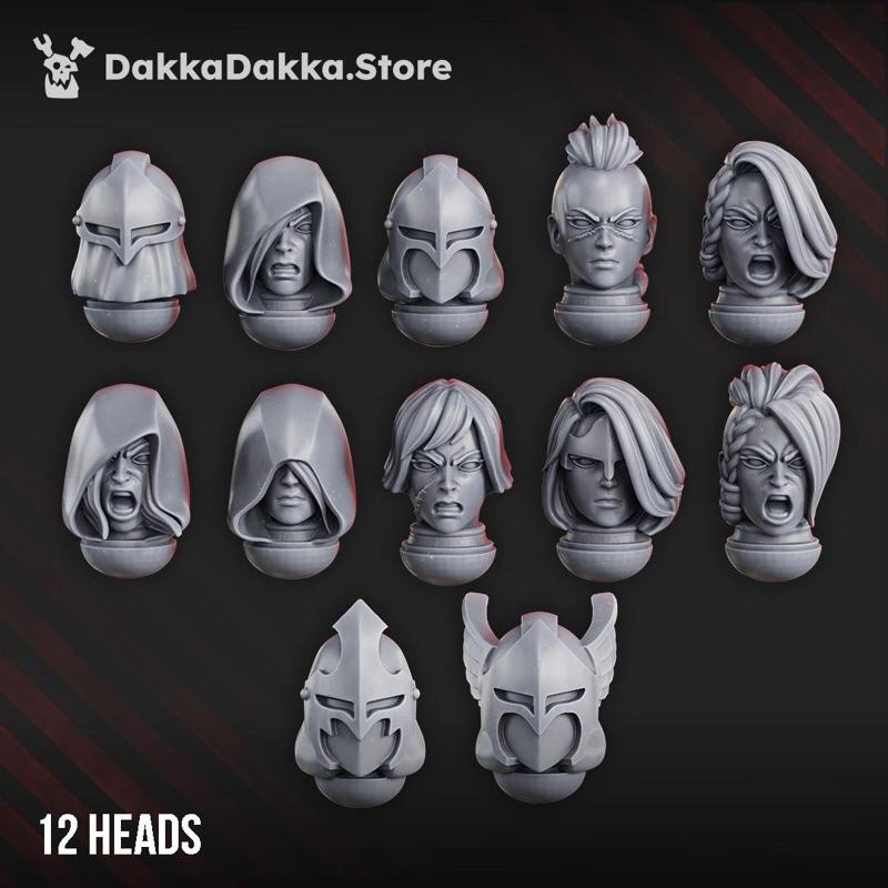 White Fangs Hunters & Valkyries Heads Set x12