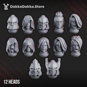 White Fangs Hunters & Valkyries Heads Set x12