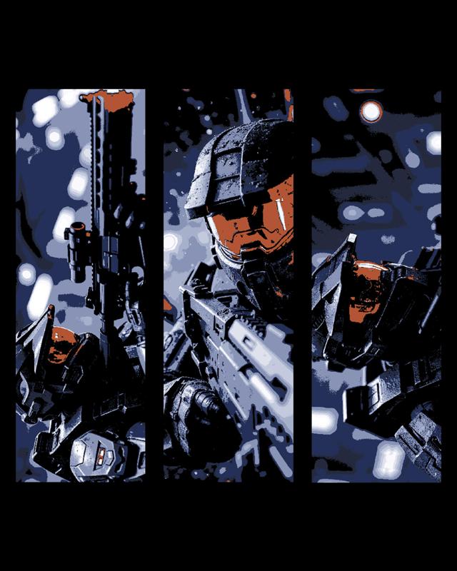 fanart depictions of a halo guardian - armor and weapons ready - set of bookmarks