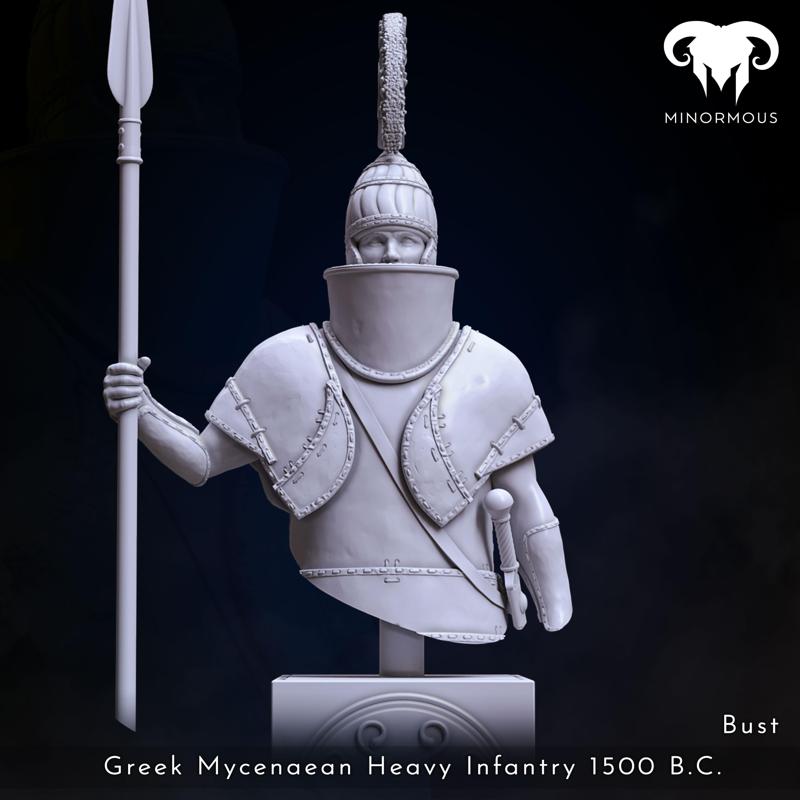 Bust - Greek Mycenaean Heavy Infantry 1500 B.C. Palace Guard!