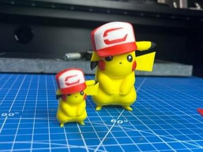 pikachu ash caps figurine