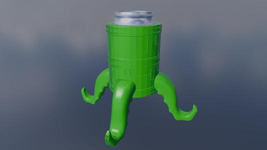 Naval Drum with Tentacle Beer Can Holder