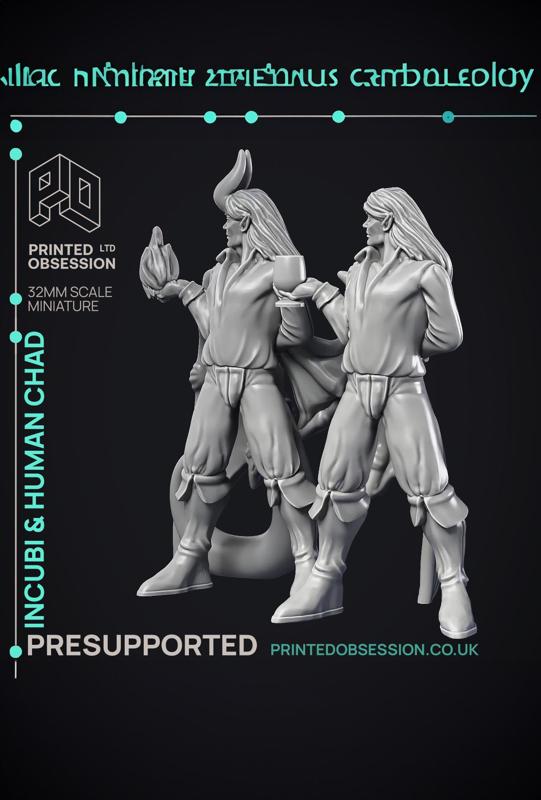 Incubi & human 'Chad' - lesser demon - 2 Models - Hell Hath No Fury - 32mm scale 