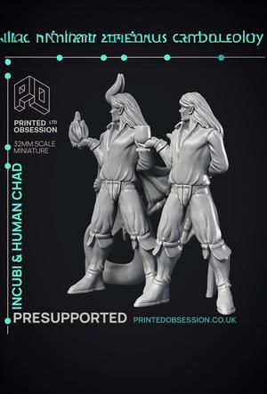 Incubi & human 'Chad' - lesser demon - 2 Models - Hell Hath No Fury - 32mm scale 