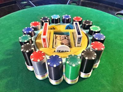 Spinning Poker Chip and Card Caddy