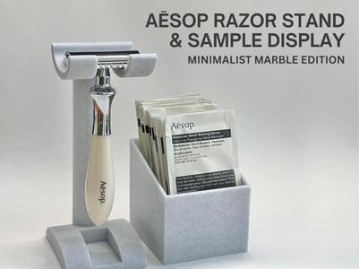 Aesop Razor Stand & Sample Box - Minimalist Marble