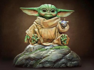 Grogu baby yoda statue