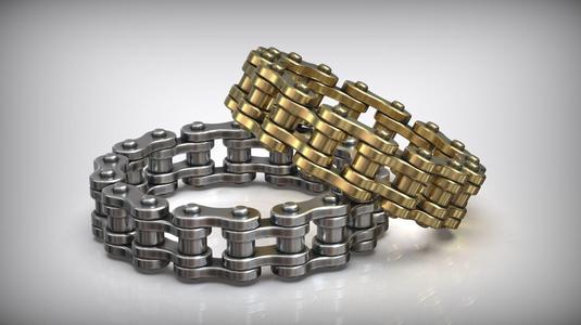Bicycle Moto Bike Chain Wedding Band