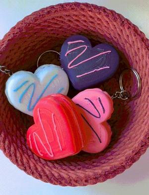 Heart-Shaped Macaron Keychain – Valentine’s Day