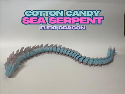 Cotton Candy Sea Serpent - Flexi Dragon 