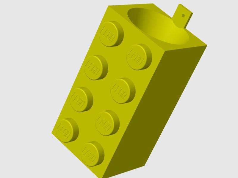 L.E.G.O flower vase on the wall