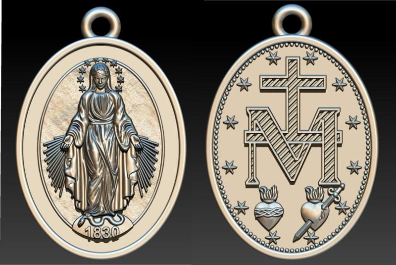 Our Lady of Graces Milagrosa Miraculous Medal 3D print model
