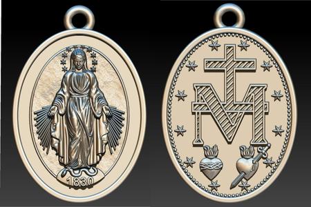 Our Lady of Graces Milagrosa Miraculous Medal 3D print model
