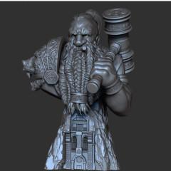 Dwarf Bust Miniature for Painting
