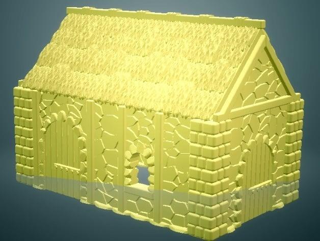 Medieval Cottage 2 (28mm/Heroic scale and 15mm scale)