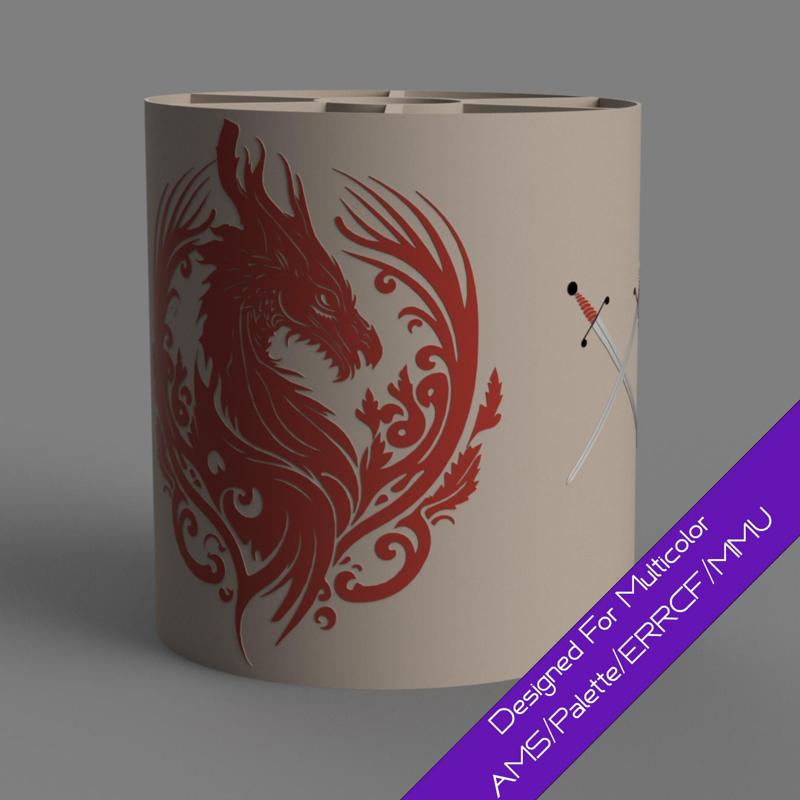 Dragon Lamp Shade - Designed For Multicolor (Also works with single color)