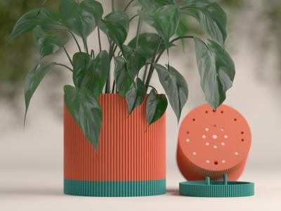 plant pot. Easy to print with Drip Tray Drainage.
