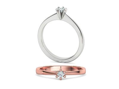Six-Prong Petite Engagement ring with 3mm Stone 3dmodel