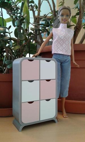 Barbie closet with drawers