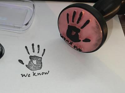 Dark Brotherhood Hand "We Know" Stamp