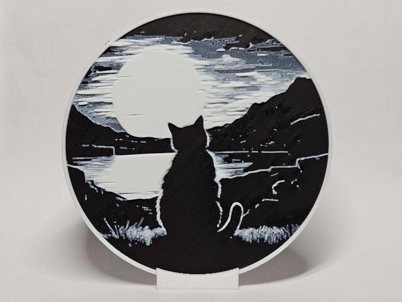 Cat looking at the Sunset - Coaster