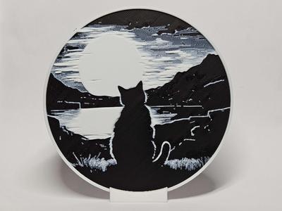 Cat looking at the Sunset - Coaster