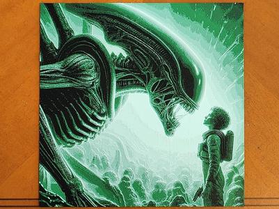Alien Xenomorph Vs Ripley - Version 2 - Hueforge