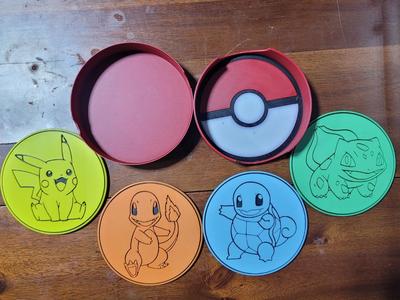 Pokémon Coaster Set with Poké Ball Holder