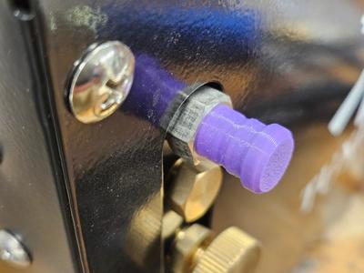 Dust cap for male Foster type connector.